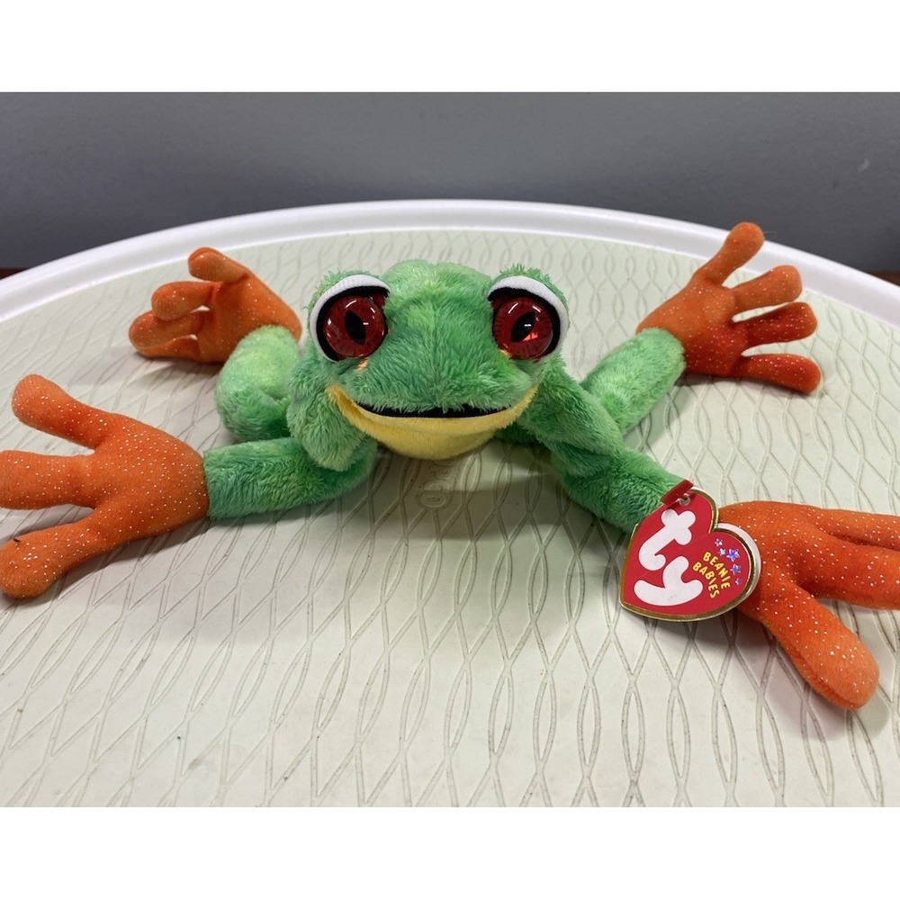 Rainforest Jungle Frog Panama Stuffed‎ Animal Beanie Baby, 2001 8"